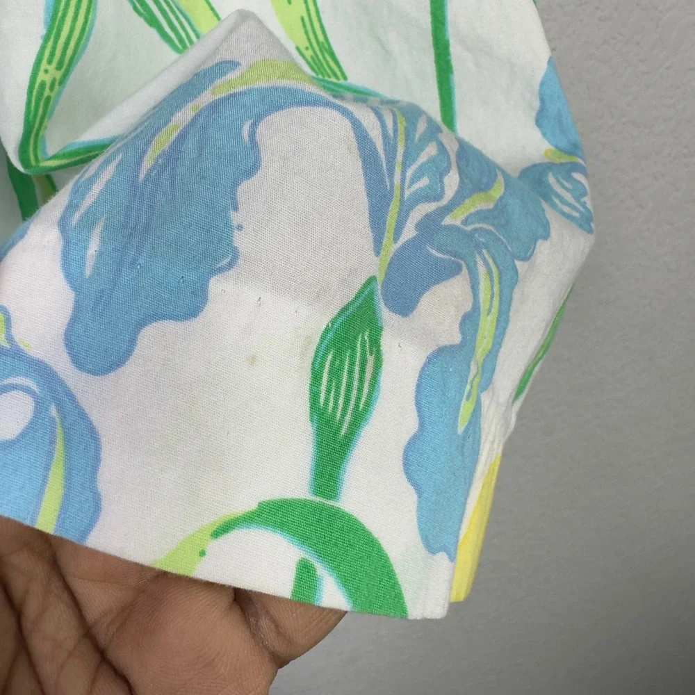 Lilly Pulitzer Bloomin Irises Dress Kid 2T Blue Yellow Floral Sleeveless Coastal